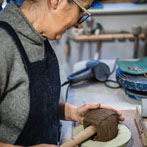 Patricia Shone in her studio 2018